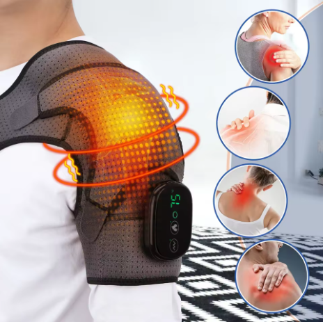 Thermalease Heated Shoulder Wrap with heat therapy visualization